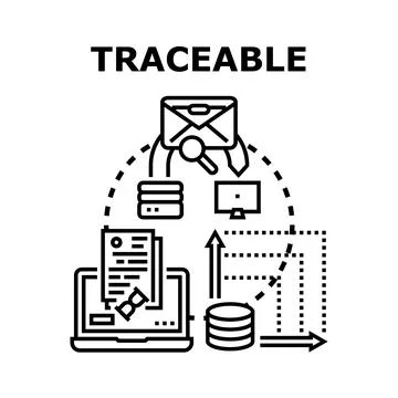 Traceable data flow and information management system Illustrazione stock