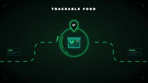 Traceable food supply chain digital interface with logistics tracking and v.. Stock-Footage 337566474