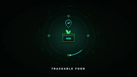 Traceable food supply chain hud animation: digital agriculture and logistic.. Stock Footage 337566482
