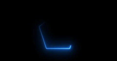 Traceable neon light moving on border of a pentagon. Glowing pentagon noen .. Stock Illustration