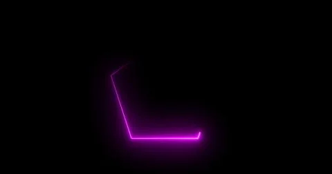Traceable neon light moving on border of a pentagon. Glowing pentagon noen .. Stock Illustration