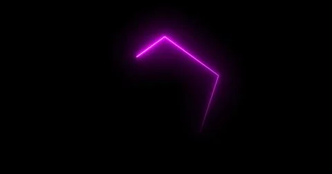 Traceable neon light moving on border of a pentagon. Glowing pentagon noen .. Stock Illustration