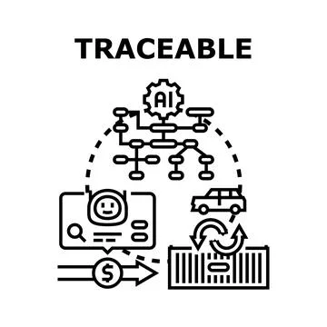 Traceable supply chain data flow and ai analysis Stock Illustration