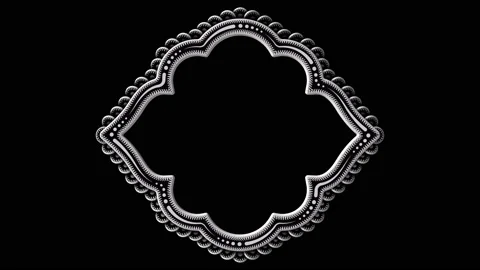 Tracery Frame 3D animation. Incl ALPHA MATTE. Video stock 137882953