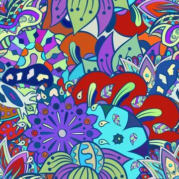 Tracery seamless pattern. Mehndi design. Ethnic doodle texture. Curved doodli Illustrazione stock
