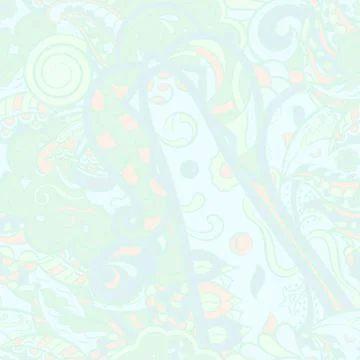 Tracery seamless pattern. Mehndi design. Pastel. 7 colors. Ethnic doodle text Stock Illustration