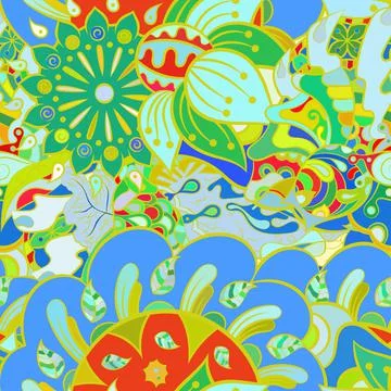 Tracery seamless pattern. Mehndi design. Ethnic doodle texture. Curved doodli Illustrazione stock