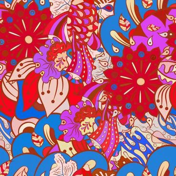 Tracery seamless pattern. Mehndi design. Ethnic doodle texture. Curved doodli Illustrazione stock
