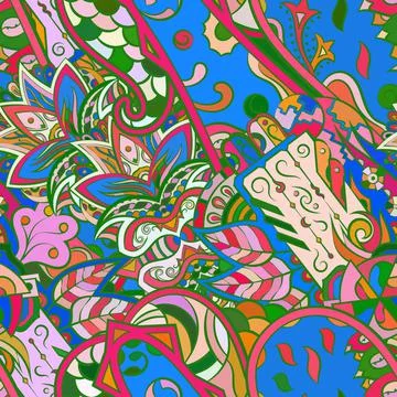 Tracery seamless pattern. Mehndi design. Ethnic doodle texture. Curved doodli Illustrazione stock