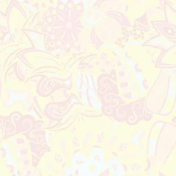 Tracery seamless pattern. Mehndi design. Pastel. 6 colors. Ethnic doodle text Illustrazione stock
