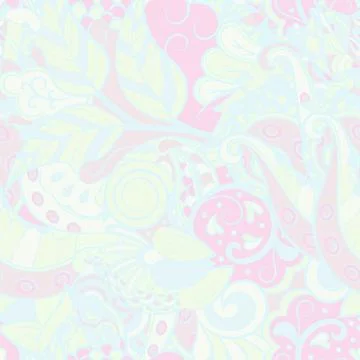 Tracery seamless pattern. Mehndi design. Pastel. 7 colors. Ethnic doodle text Illustrazione stock