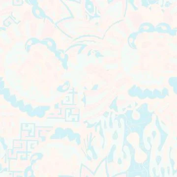 Tracery seamless pattern. Mehndi design. Pastel. 6 colors. Ethnic doodle text Stock Illustration