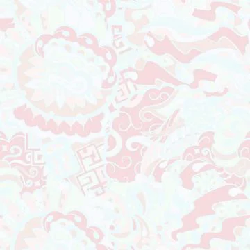 Tracery seamless pattern. Mehndi design. Pastel. 6 colors. Ethnic doodle text Stock Illustration