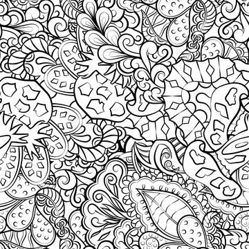 Tracery seamless pattern. Mehndi design. Binary monochrome black and white. E Illustrazione stock