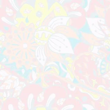Tracery seamless pattern. Mehndi design. Pastel. 6 colors. Ethnic doodle text Stock Illustration