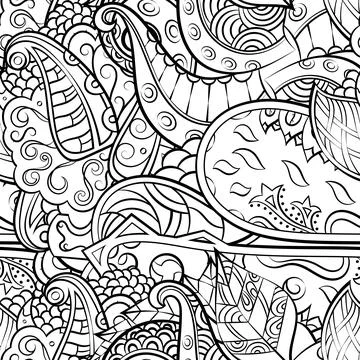 Tracery seamless pattern. Mehndi design. Binary monochrome black and white. E Stock Illustration