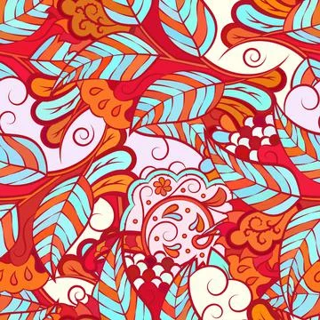 Tracery seamless pattern. Mehndi design. Ethnic doodle texture. Curved doodli Illustrazione stock