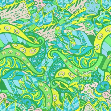 Tracery seamless pattern. Mehndi design. Ethnic doodle texture. Curved doodli イラスト素材
