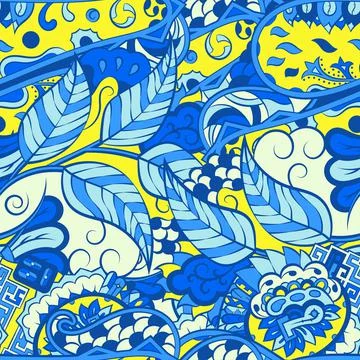 Tracery seamless pattern. Mehndi design. 6 colors. Ethnic doodle texture. Cur イラスト素材