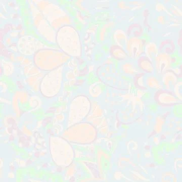 Tracery seamless pattern. Mehndi design. Pastel. 6 colors. Ethnic doodle text Illustrazione stock