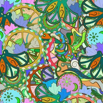Tracery seamless pattern. Mehndi design. Ethnic doodle texture. Curved doodli Illustrazione stock