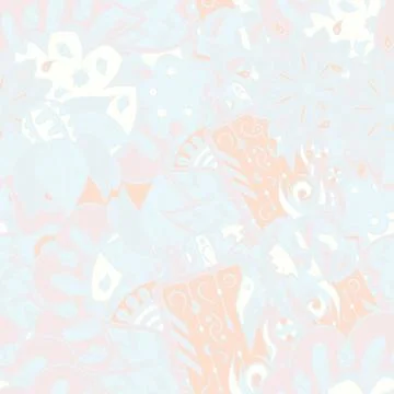 Tracery seamless pattern. Mehndi design. Pastel. 6 colors. Ethnic doodle text Stock Illustration