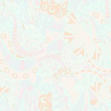 Tracery seamless pattern. Mehndi design. Pastel. 7 colors. Ethnic doodle text Stock Illustration