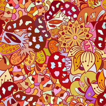 Tracery seamless pattern. Mehndi design. Ethnic doodle texture. Curved doodli Stock Illustration