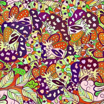 Tracery seamless pattern. Mehndi design. Ethnic doodle texture. Curved doodli Stock Illustration