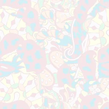 Tracery seamless pattern. Mehndi design. Pastel. 6 colors. Ethnic doodle text イラスト素材