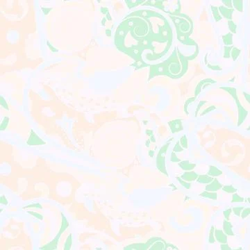 Tracery seamless pattern. Mehndi design. Pastel. 6 colors. Ethnic doodle text Illustrazione stock