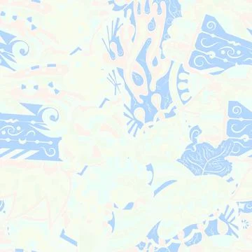 Tracery seamless pattern. Mehndi design. Pastel. 6 colors. Ethnic doodle text Illustrazione stock