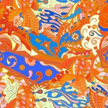Tracery seamless pattern. Mehndi design. Ethnic doodle texture. Curved doodli 스톡 일러스트