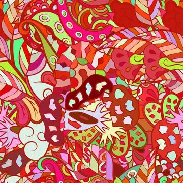 Tracery seamless pattern. Mehndi design. Ethnic doodle texture. Curved doodli Illustrazione stock