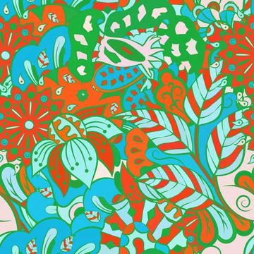 Tracery seamless pattern. Mehndi design. Ethnic doodle texture. Curved doodli Stock Illustration