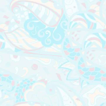 Tracery seamless pattern. Mehndi design. Pastel. 7 colors. Ethnic doodle text Stock Illustration