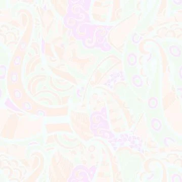 Tracery seamless pattern. Mehndi design. Pastel. 6 colors. Ethnic doodle text Stock-Illustration