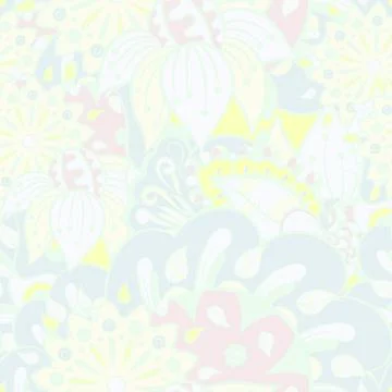 Tracery seamless pattern. Mehndi design. Pastel. 6 colors. Ethnic doodle text Stock Illustration