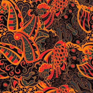 Tracery seamless pattern. Mehndi design. Dark sharp colors. 6 colors. Ethnic  库存插图