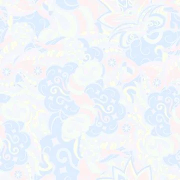 Tracery seamless pattern. Mehndi design. Pastel. 6 colors. Ethnic doodle text Illustrazione stock