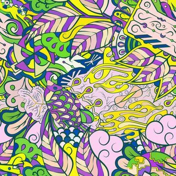 Tracery seamless pattern. Mehndi design. Ethnic doodle texture. Curved doodli Illustrazione stock