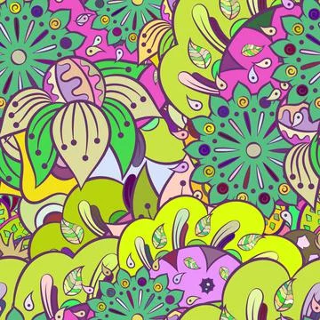 Tracery seamless pattern. Mehndi design. Ethnic doodle texture. Curved doodli Stock Illustration