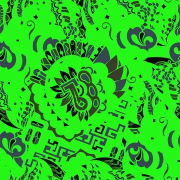 Tracery seamless pattern. Mehndi design. Dark sharp colors. 6 colors. Ethnic  스톡 일러스트
