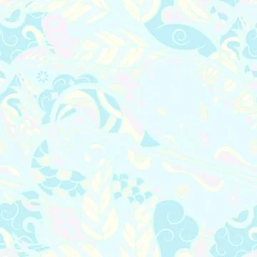 Tracery seamless pattern. Mehndi design. Pastel. 7 colors. Ethnic doodle text Stock Illustration