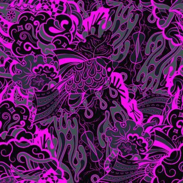 Tracery seamless pattern. Mehndi design. Dark sharp colors. 6 colors. Ethnic  스톡 일러스트