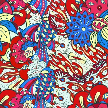 Tracery seamless pattern. Mehndi design. Ethnic doodle texture. Curved doodli Stock Illustration