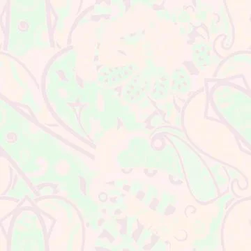 Tracery seamless pattern. Mehndi design. Pastel. 6 colors. Ethnic doodle text Stock Illustration