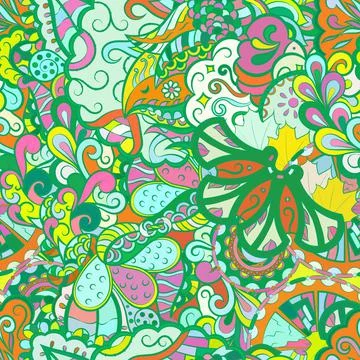 Tracery seamless pattern. Mehndi design. Ethnic doodle texture. Curved doodli Illustrazione stock