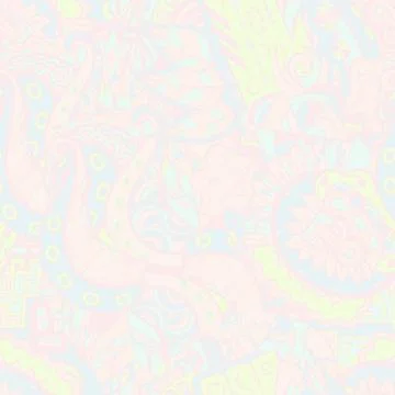 Tracery seamless pattern. Mehndi design. Pastel. 6 colors. Ethnic doodle text Illustrazione stock