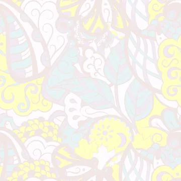 Tracery seamless pattern. Mehndi design. Pastel. 6 colors. Ethnic doodle text Illustrazione stock